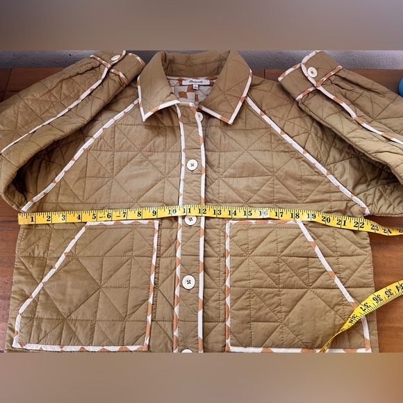 Madewell Quilted Cropped Cotton Jacket Lightweight Button Front Chore Jacket - Picture 10 of 14